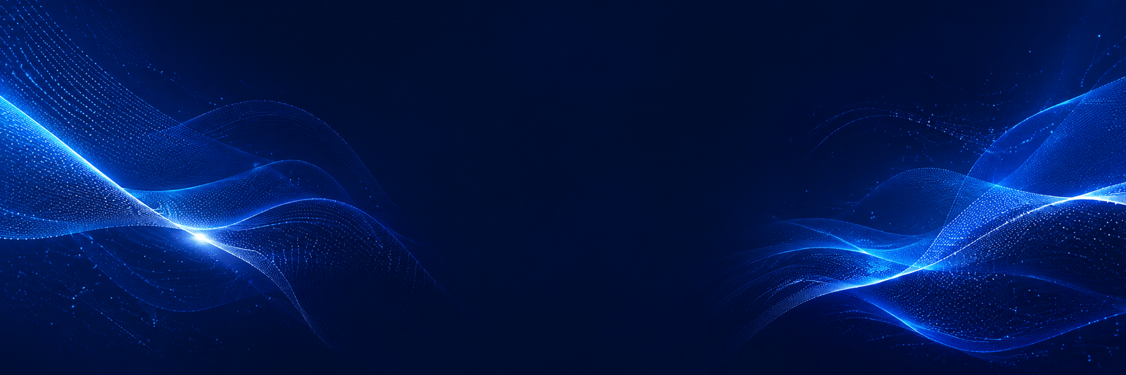 Luminous blue wave forms against a deep navy field